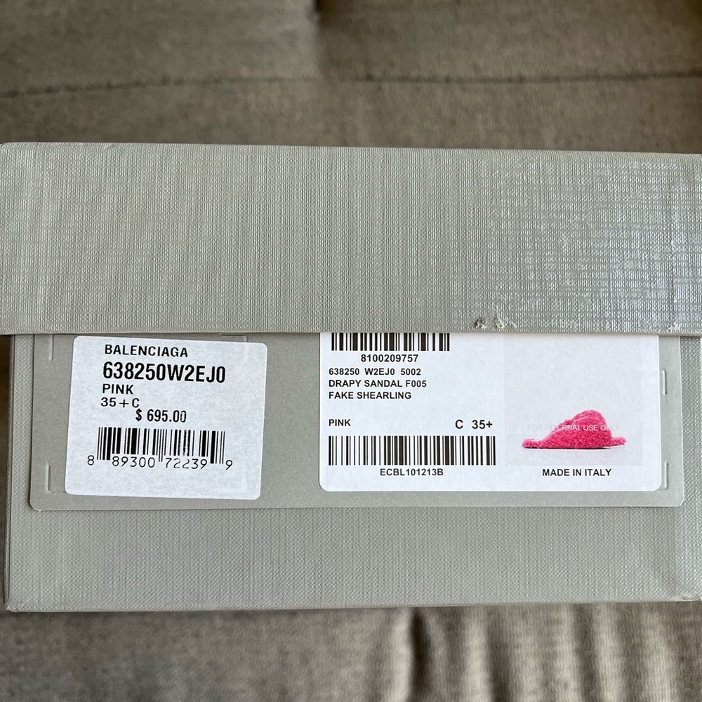 Balenciaga Drapy Faux Shearling Sandals - Picture 2 of 12